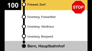 PostAuto Ansagen • 100 • Aarberg – Radelfingen – Dettligen – Innerberg – Murzelen – Hkappelen– Bern [upl. by Ellis]