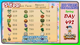 Harvest Moon Back To Nature  Day 492  Walkthrough  100 Years Challenge harvestmoonbacktonature [upl. by Hawker]