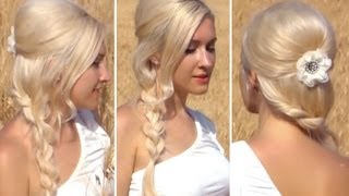 Prom wedding Valentines day hairstyle for long hair Romantic rope braid tutorial [upl. by Esinal]