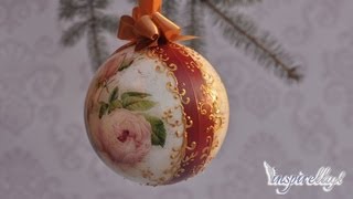 Decoupage krok po krok  bombka z plastiku [upl. by Aiset971]