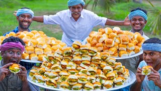 INDIAN BURGER  VADA PAV  Indian Street Food Recipe Making in Village  Rainy Day Cooking [upl. by Felix]