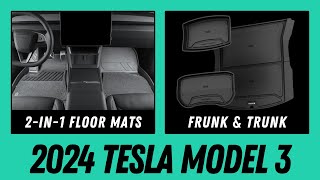 2024 Model 3 Highland Premium Floor Mats amp Trunk Mats by HaloBlk [upl. by Homere]