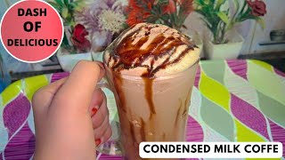 Condensed Milk Coffee  Cafe Style Cold Coffee  Instant Cold Coffee Recipe  dashofdelicious9081 [upl. by Dobson807]