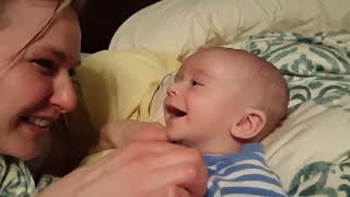 Tickling 3 Month Old Baby for Giggles amp Laughter [upl. by Nerahs14]