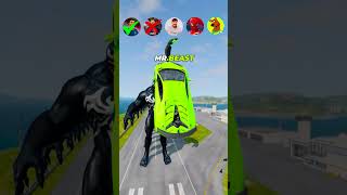 🚘CR7 vs Messi vs SpiderMan vs Venom Characters beamngdrive shorts football marvel ronaldo [upl. by Sami430]