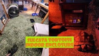 my sulcata tortoise indoor enclosure tour [upl. by Aneloj]