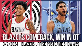 Portland Trail Blazers vs Memphis Grizzlies Recap  Blazers Uprise Postgame Show [upl. by Benoite]