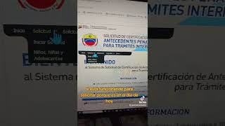 Ya abre la página de antecedentes penales en Venezuela 🙏💯 short [upl. by Anum]