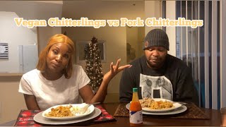 Vegan Chitterlings vs Pork ChitterlingsWhich ones you think he like🤔 jacindalove [upl. by Iam]