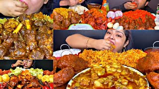 ASMR EATING SPICY CHICKEN CURRY MUTTON CURRY BIRYANI  BEST INDIAN FOOD MUKBANG Foodie India [upl. by Beverie]