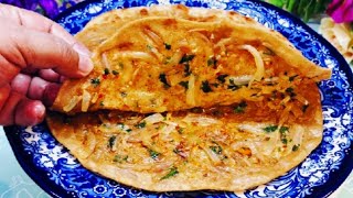 Healthy and Nutritious Onion Paratha Recipe  Two Types of Onion Paratha  By Nasims Food Passion [upl. by Leumhs]