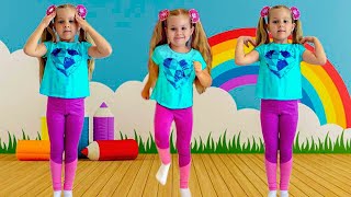 Diana Exercises and learns the English Alphabet  Kids Learning Videos [upl. by Gloriana]