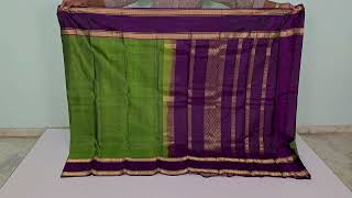 Green light weight kanjivaram silk saree AC1332 greensaree handloomsarees kanjivaramsaree [upl. by Mendie]