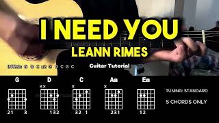 I Need You  LeAnn Rimes  Easy Guitar Chords Tutorial For Beginners CHORDS amp LYRICS [upl. by Sonny990]