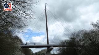 Wooden cycle bridge in Harderwijk NL 404 [upl. by Ahsial]