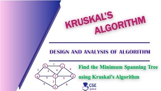 Kruskals Algorithm Example1  Greedy Technique  Lec 41  Design amp Analysis of Algorithm [upl. by Harmony]