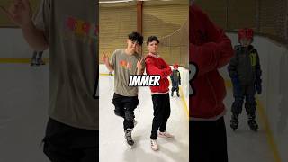 SO BREMST MAN BEIM EISLAUFEN⛸️🏒Wer muss umbedingt bremsen lernen😂 kaishorts eislaufen [upl. by Ainessey]