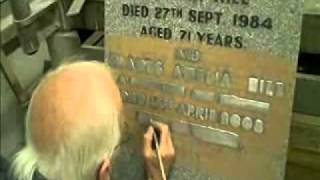 Creating a memorial headstone Raised Lead Inscription Part 1 By Lidsters of Worksopwmv [upl. by Esadnac]