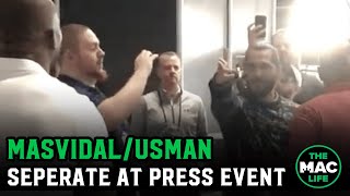 Jorge Masvidal and Kamaru Usman separated in altercation at press event [upl. by Gargan532]