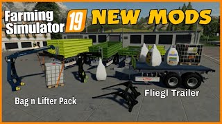 Farming simulator 19 NEW MODS Fliegl trailerPond amp Big bag Lift pack fs19 [upl. by Alrich399]