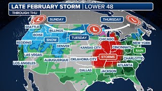 CrossCountry Storm To Bring Severe Weather Snow To US  Februarys Full Snow Moon Rises Tonight [upl. by Jair]