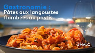 Gastronomie  pâtes aux langoustes flambées au pastis [upl. by Adnolaj]