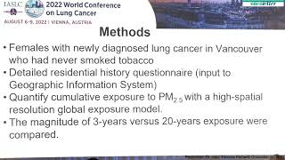 Abstract 2268 Evaluation of Outdoor Air Pollution in Female NonSmoking Lung Cancer Patients [upl. by Elatnahc]