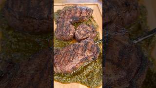 Argentinian angus beef steaks with chimichurri board sauce and potatoes [upl. by Novets856]