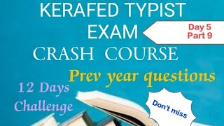 KERAFED TYPIST CRASH COURSE PART 9 amp PREV QUE masteringedutech kerafed typist psc exam [upl. by Nannek]