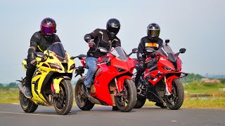 Kawasaki Zx10r Vs BMW s1000rr Vs Ducati V4  Superbikes Battle [upl. by Grega]