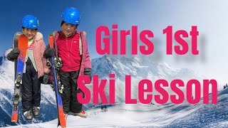 Girls 1st skiing lesson [upl. by Blackburn]