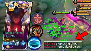 DYRROTH LIFE STEAL HACK CHEAT BUILD BEST SUSTAIN BUILD FOR DYRROTH 2024🔥  MLBB [upl. by Yajnas]