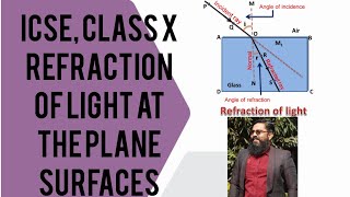 ICSE CLASS10 PHYSICS quotREFRACTION OF LIGHT THROUGH THE PLANE SURFACES [upl. by Schultz706]