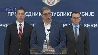 Obraćanje predsednika Vučića nakon sastanaka sa Lajčakom i Hilom [upl. by Norrat]