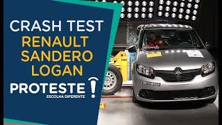 Crash Test Renault Sandero Logan  2 Airbags  PROTESTE [upl. by Mahmoud537]