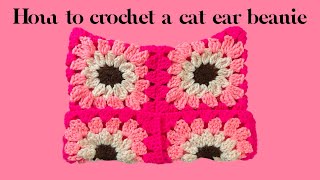 Crochet Tutorial How To Crochet A Cat Ear Beanie [upl. by Nadirehs814]