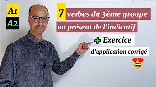 FLE A1 A2 👇 Conjugaison de 7 verbes du 3ème groupe au présent de lindicatif ➕ Exercice corrigé 😍 [upl. by Ashbaugh]