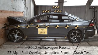 2020 Volkswagen Passat 25 Mph FullOverlap Unbelted Frontal Crash Test THOR Dummy Assessment [upl. by Anital]