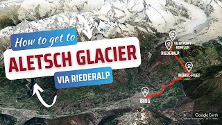 How to get to Aletsch Glacier View Point Hohfluh via Riederalp West [upl. by Nhepets]