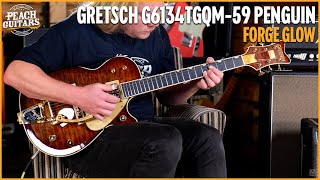 Gretsch G6134TGQM59 Limited Edition Professional Quilt Classic Penguin  Forge Glow [upl. by Joo]