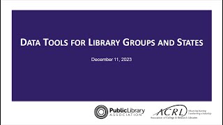 Data Tools for Library Groups and States [upl. by Vonnie265]