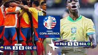 Vinicius Jr Destroy Paraguay Brazil and Colombia into Copa America 2024 QuarterFinals [upl. by Nivag23]