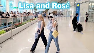 Blackpink Lisa and Rosé Arrival from Paris [upl. by Orson]