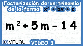 Factorización de un Trinomio de la Forma x2bxc Video 3 de 9 [upl. by Aidnyc]