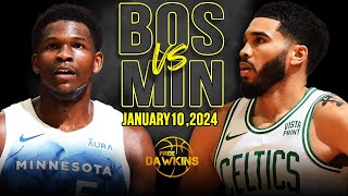 Boston Celtics vs Minnesota Timberwolves Full Game Highlights  January 10 2024  FreeDawkins [upl. by Certie656]