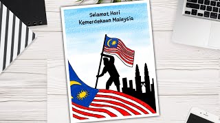 Cara melukis poster hari kemerdekaan Malaysia  POSTER HARI KEBANGSAAN [upl. by Leonid221]