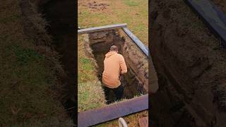 Safely Setting a 2200 pound Burial Vault gravesite cemetery burialvault funeral grave burial [upl. by Ninnetta330]