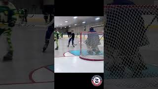 Roller Hockey Goalie Makes the Save then Plays the puck  Inline Roller Hockey [upl. by Macur560]