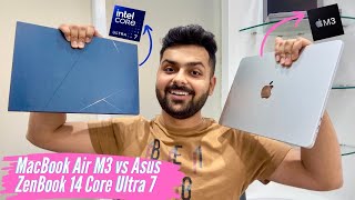 MacBook Air M3 vs Windows Laptop with Intel Core Ultra 7 155H Processor Asus ZenBook 14 2024 [upl. by Karleen]