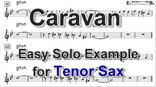 Caravan  Easy Solo Example for Tenor Sax [upl. by Ellehcem198]